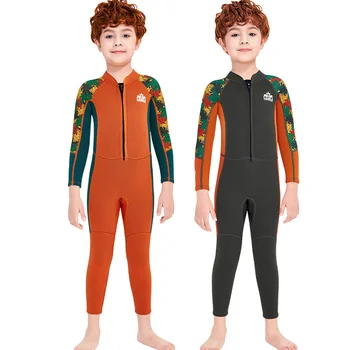 2,5 мм неопреновый водолазный костюм для мальчиков, детские купальники, Детские термокостюмы, цельный гидрокостюм для сохранения тепла