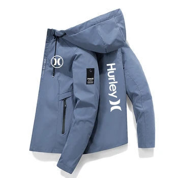 2023 ilkbahar ve sonbahar yeni marka Hurley ceket erkek açık kamp erkek Zip Hoodie rüzgar geçirmez ceket erkek ceket M-5XL