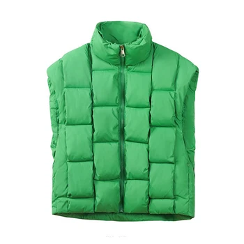 2023 Женская Зимняя Теплая куртка-пуховик с хлопковой подкладкой, Жилеты Оверсайз, Парки без рукавов, Женская куртка, Жилет y2k