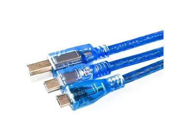 30 см USB-кабель для Uno r3 для Nano/MEGA 2560 Leonardo/Pro micro/DUE синего качества A type USB/Mini USB/Micro USB 0,3 м для Arduino