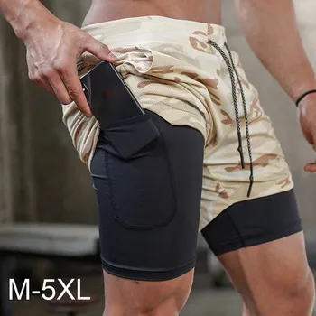 M-5XL Мужские уличные шорты для фитнеса 2 В 1, белые дышащие шорты для бега трусцой, спортивные залы, Бодибилдинг, Быстросохнущие шорты для бега для отдыха
