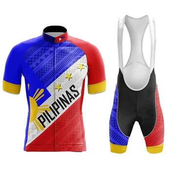 Pilipinas велосипедный комплект, нагрудник, шорты, велосипедная майка, велосипедная рубашка, дорожные комплекты с коротким рукавом, гоночная одежда, горный костюм для скоростного спуска, MTB
