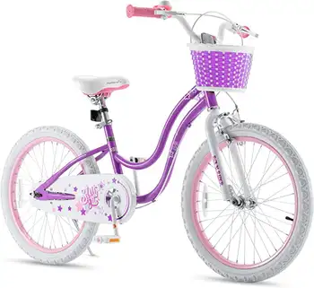 Stargirl Bike 20-дюймовый Детский велосипед для девочек с корзиной-подставкой Фиолетового цвета