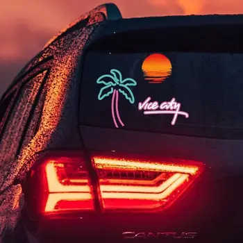 Автомобильные наклейки на оконное стекло в стиле ретро sunset sunset водонепроницаемые и солнцезащитные светоотражающие наклейки для электрических мотоциклов