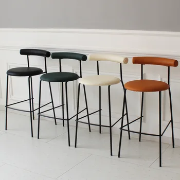 Барный стул минималистичный железный стул с высокой спинкой, легкий роскошный барный стул, стул для кафе, островной столик