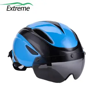 Велосипедный шлем с козырьком, магнитные очки, мужчины, женщины, EPS, Цельнолитый дышащий шлем, шлем для езды на шоссейном велосипеде