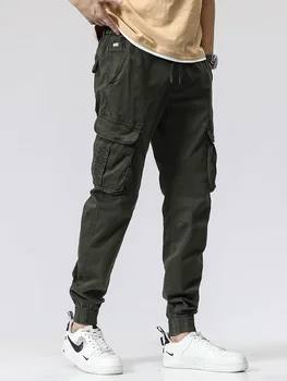 Весенне-летние мужские брюки-карго в стиле милитари 2023, Новая уличная одежда с несколькими карманами, армейские джоггеры для бега трусцой, повседневные брюки из эластичного хлопка