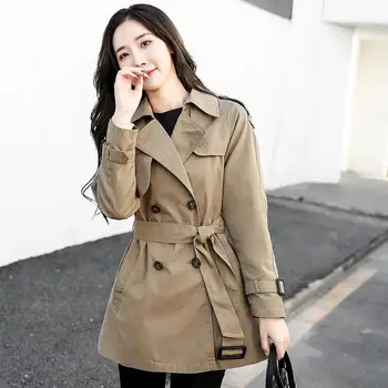Ветровка Женская Универсальная Весна-осень 2023, Новая модная одежда, Корейская куртка, тренч для женщин, свободное женское пальто