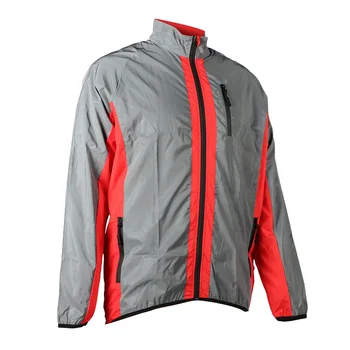 Водонепроницаемый Дышащий Красный эластичный подол, боковые карманы, мужская уличная ветровка для езды на велосипеде, бега, пешего туризма, пальто, Светоотражающая куртка