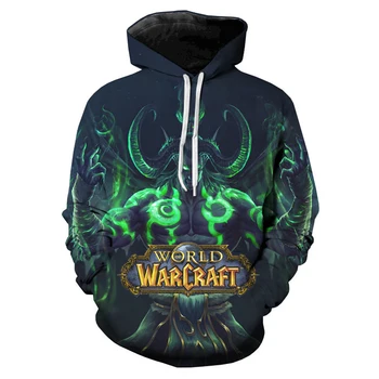 Горячая игра Warcraft World Пуловеры Весна Осень Повседневные Черные Толстовки Мужчины Женщины Свободная Одежда Толстовки с капюшоном Топы Пальто