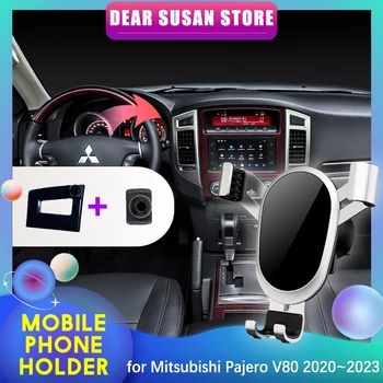 Держатель мобильного телефона для Mitsubishi Pajero Montero Shogun V80 V90 2020 ~ 2023, Зажим для воздухоотвода, Подставка для лотка, Аксессуары для поддержки iPhone