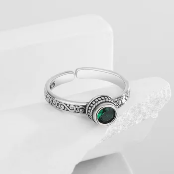 Женские кольца с зеленым камнем Lucky, открывающее кольцо, тренд 2023 года, роскошные украшения для свадебной пары В подарок