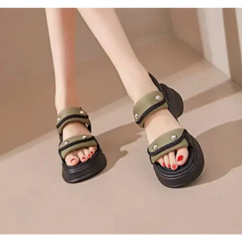 Женские сандалии, летняя высококачественная женская обувь, спортивные сандалии на платформе с открытым носком, женская повседневная удобная женская обувь