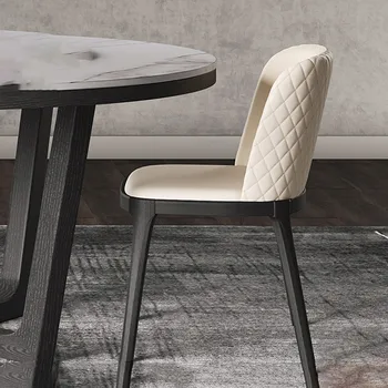 Кожаные обеденные стулья для ресторана Nordic, современная мебель для гостиной, обеденные табуреты для отдыха, кресло со спинкой, Ленивый обеденный стул
