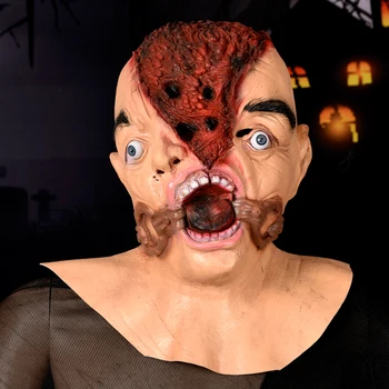 Кровавая Страшная маска на Хэллоуин из Латекса со сломанным лицом, маски зомби, переодевание монстра, косплей костюм для вечеринки на Хэллоуин, Реквизит