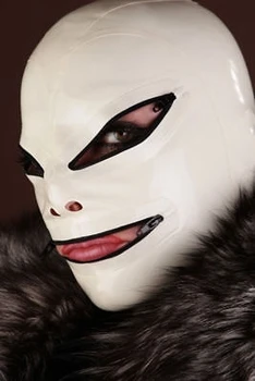 Латексная резина забавный глаз рот на молнии белая маска капюшон маскарадная вечеринка на Хэллоуин