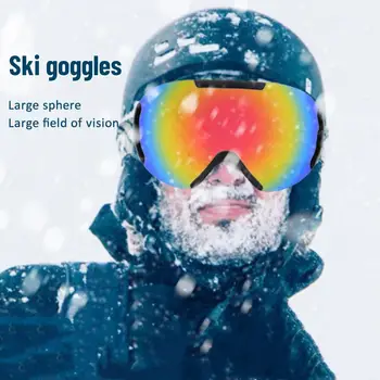Лыжные очки Мужские Очки для сноуборда Женские Зимние уличные солнцезащитные очки для снега Двухслойные лыжные очки с защитой от запотевания Лыжная маска Очки