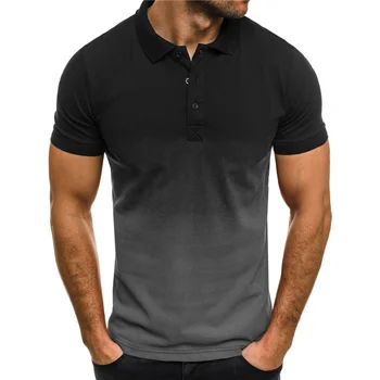Мужская рубашка поло, рубашка с коротким рукавом, отложной воротник, поло контрастного цвета, деловая одежда, Летняя уличная одежда, повседневные мужские топы