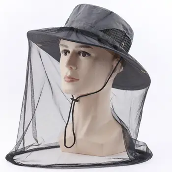 Мужская рыболовная шляпа против пчел, москитная сетка, сетчатая рыболовная шляпа, уличная защитная шляпа с солнцезащитным козырьком