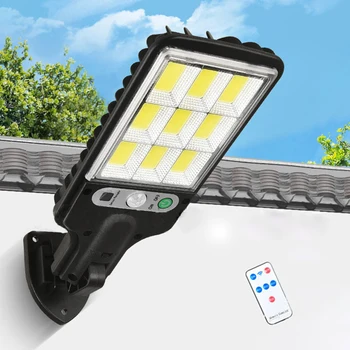 Наружный светодиодный солнечный уличный фонарь, Водонепроницаемый датчик движения RIR С 3 режимами освещения для сада, патио, дорожки, двора, гаража, настенный светильник