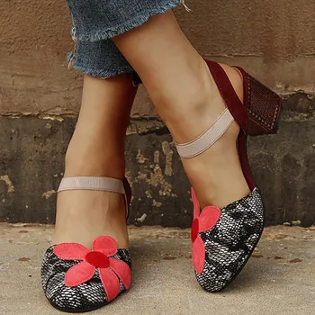 Новые женские сандалии с рисунком зебры, летние шлепанцы на квадратном каблуке, одношаговые сандалии, повседневные сандалии Zapatos De Mujer, размер 43