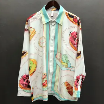 Осенняя рубашка с длинными рукавами с геометрическим рисунком, Праздничное повседневное платье, блузка, Брендовая одежда, Мужские Гавайские рубашки, Модная Домашняя сорочка