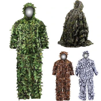 Открытый маскировочный костюм, камуфляжная одежда для хижин, мужской Женский костюм для джунглей, военная одежда для страйкбола, куртка с капюшоном, брюки для рыбалки