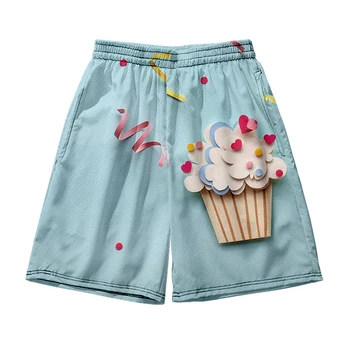 Пляжные шорты Мужская и женская одежда с 3D цифровой печатью повседневные шорты Модный тренд пара брюк 17