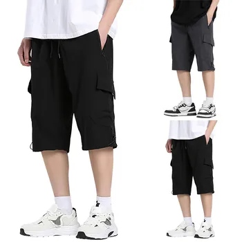 Повседневные мужские летние шорты для бега трусцой Шорты Мужские спортивные штаны в стиле ретро с семью точками