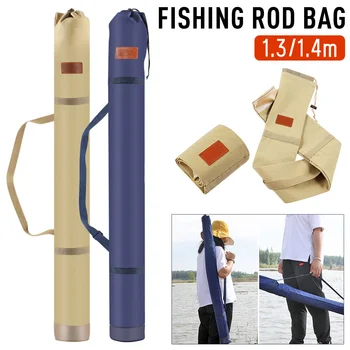 Портативная сумка для удочек длиной 1,3/1,4 м, складная сумка для зонтиков для рыбалки большой емкости, утолщенная холщовая сумка для удочек, аксессуары для рыболовных снастей
