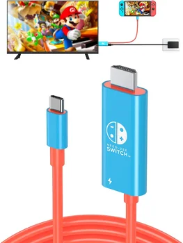 Портативный кабель HDMI длиной 2 м, совместимый с Nintendo Switch NS /OLED, кабель преобразования для Type-C заменяет оригинальную базу коммутатора, 4K HD