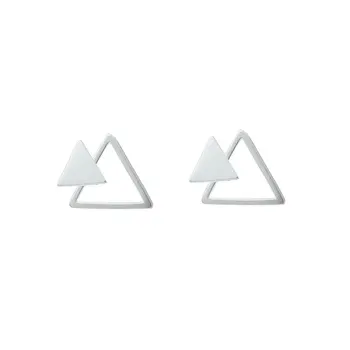 Простые треугольные серьги, геометрические серьги MS. серебро 925 пробы, чистое серебро, простая линия ушной раковины, маленькие свежие серьги, ювелирные изделия INS