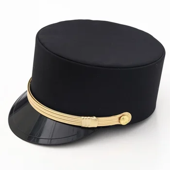 Роскошная шляпа, женские Мужские военные кепки, аниме Косплей, цилиндр, Плоская женская осенняя шляпа официанта отеля, капитанские кепки для выступлений на сцене
