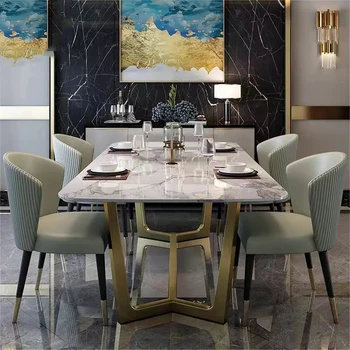 Роскошные обеденные столы из мрамора, Дизайнерский ресторан, обеденные столы для большой семьи, Современный кухонный стол в прихожей, Ясли, итальянская мебель