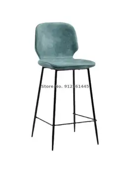Скандинавский барный стул, современная простая бытовая спинка, высокий стул для стойки регистрации, легкий роскошный барный стул, высокий табурет, барный стул