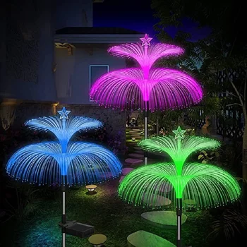 Солнечная Двойная лампа в виде медузы, Красочный градиент, украшение спальни для фестиваля на лужайке во внутреннем дворе.