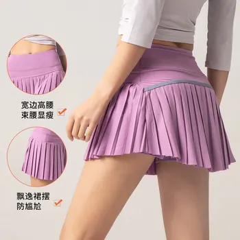 Теннисная плиссированная юбка с карманом 2023, Женская одежда для гольфа, одежда для спортзала, бадминтона, шорты для бега, Шорты для йоги, шорты для фитнеса 2023