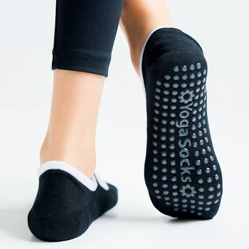 Хлопчатобумажные женские носки для йоги с открытой спиной, дышащие Силиконовые противоскользящие носки для пилатеса, для тренировок в помещении, для занятий в тренажерном зале, для балета, танцев, спортивных носков