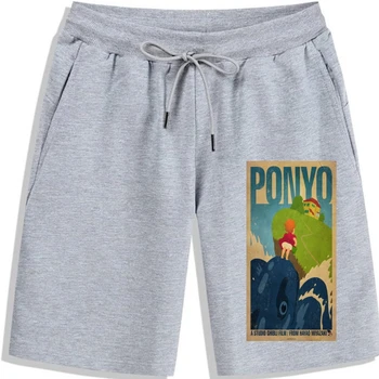 Шорты Ponyo создают прохладу из хлопка, интересные дышащие мужские шорты с буквами в летнем стиле